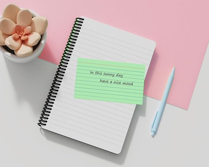 Green Index Cards 3x5, 200 Pack, Ruled Index Cards, Flash Cards - Image 6