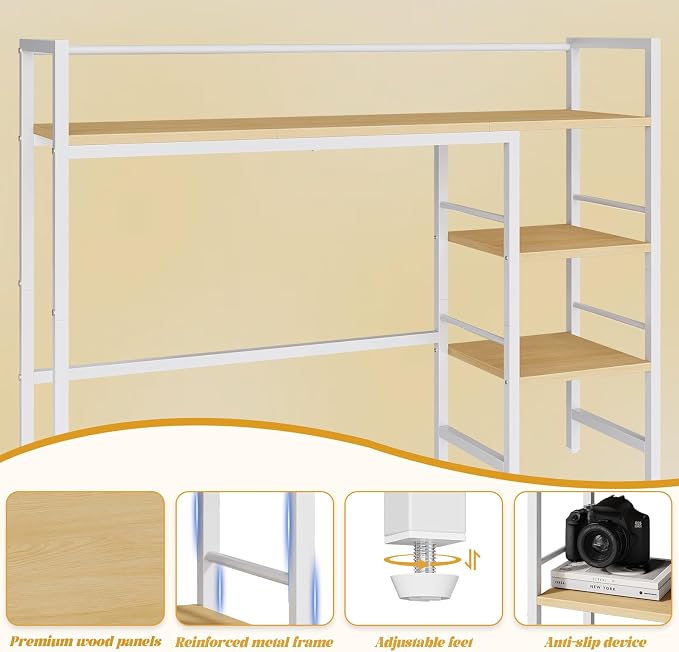 HavenlyYouth Desk Shelf, 38.6 Inch Wood Desk Organizer Shelf - Image 5