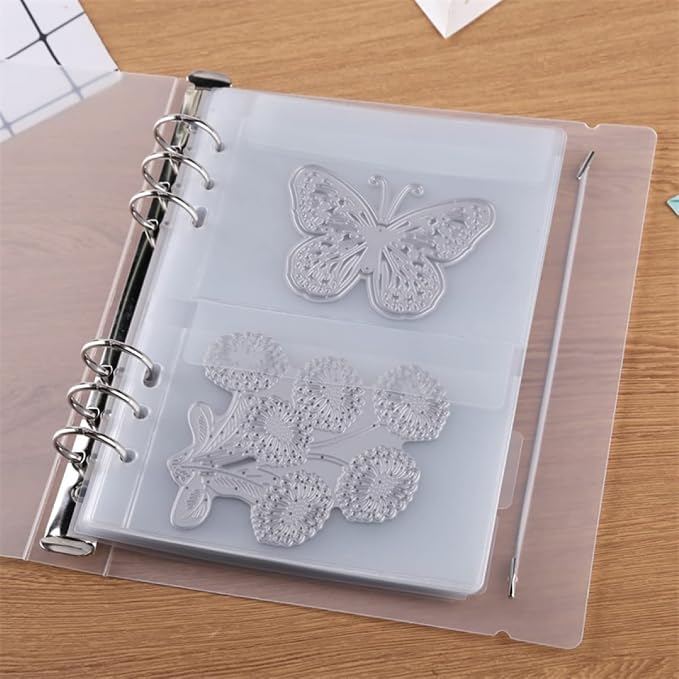 BAOFALI 10 Pack A5 Size Plastic Binder Pockets, 6 Holes Waterproof PVC Folders - Image 6