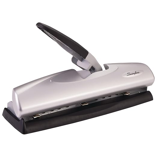 Swingline 3 Hole Punch, 20 Sheet Capacity Three Hole Puncher 3 Ring, Adjustable by Swingline
