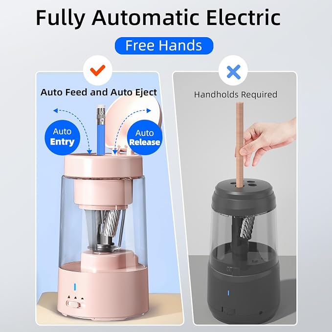 Zmol Electric Pencil Sharpeners, Auto in & Out，Fully Automatic Rechargeable - Image 2