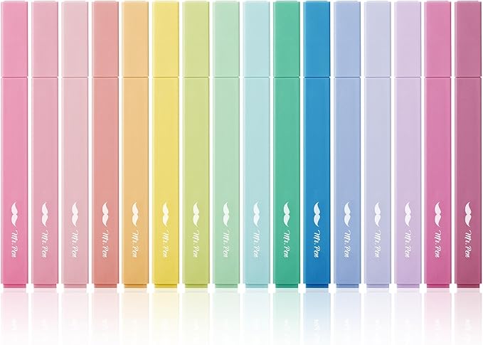 Mr. Pen- Aesthetic Highlighters No Bleed, 16 Pack, Cute Highlighters Assorted by MrPen