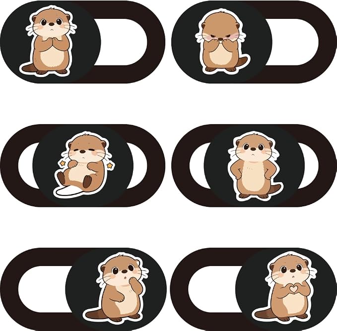 6Pcs 6 Styles Otter Cute Laptop Camera Cover Privacy Guard Accessories by PRESSINART