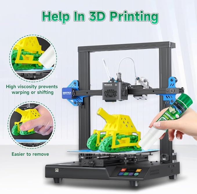 3D Printer Glue Sticks, 36 Grams Each PVP Solid Glue Sticks for Hot Bed Plate, Washable, Non-Toxic, Reduce Warping for PLA, ABS, PETG, HIPS, TPU Filament on PEI, Glass, Aluminum, Buildtak Board, 6Pcs-DeskLoop Office