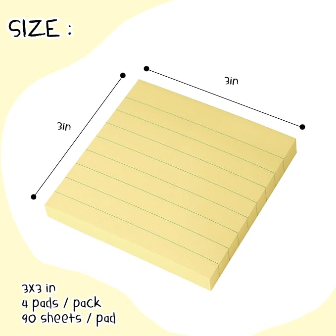 Lined Sticky Notes 3x3 Sticky Notes - Image 2