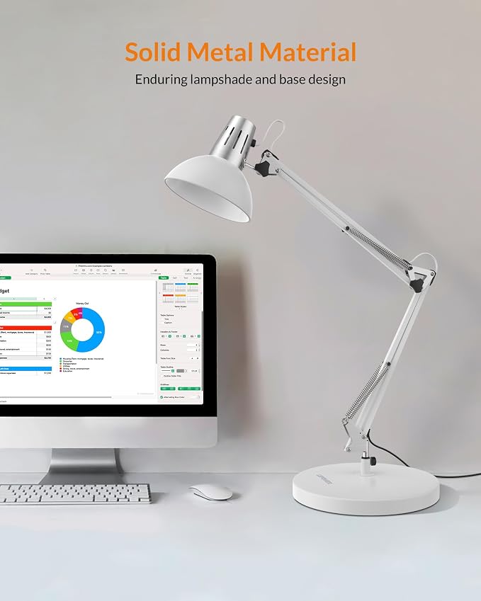 LEPOWER Metal Desk Lamp, Adjustable Goose Neck Architect Table Lamp - Image 3