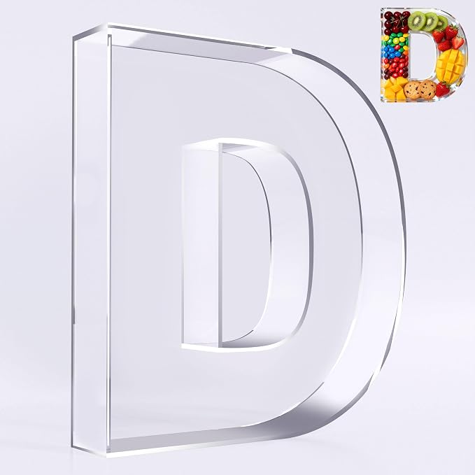 Ledido 10’’ Acrylic Letter Charcuterie Board Box, Reusable Fillable Serving Tray by Ledido