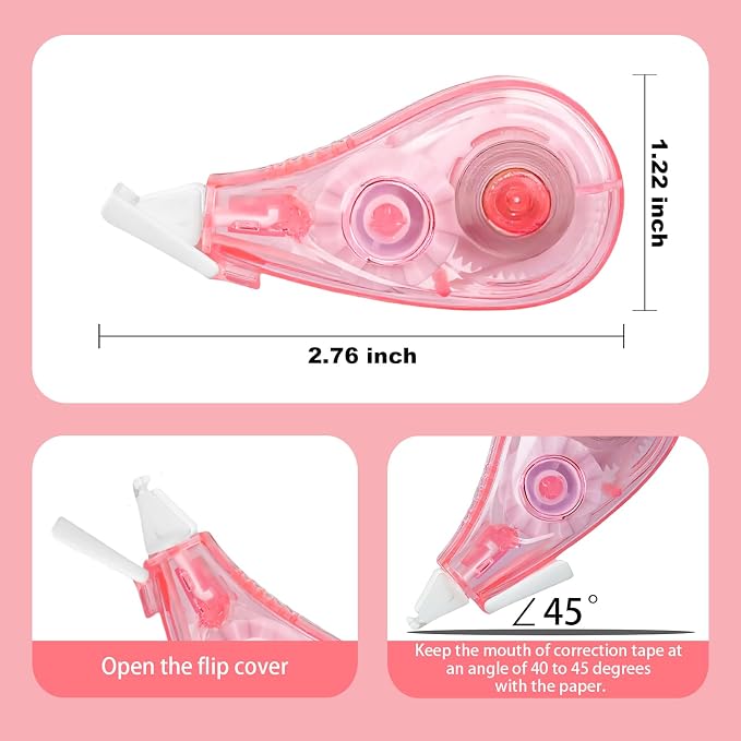 White Correction Tape, 6 Pack, 13.13 Feet Mini Correction Tape, Writing - Image 2
