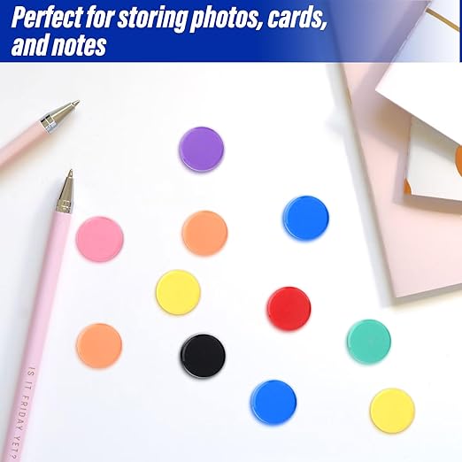 40 Pack Small Fridge Magnets,20MM Colorful Round Magnets for Whiteboard, 8 Colors Refrigerator Magnet,Small Cute Magnet for Decorative Locker Kitchen Office-DeskLoop Office