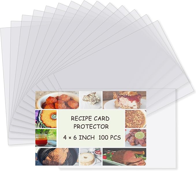 Recipe Card Protectors, Recipe Card Covers Index Card Sleeves Protect Recipes by Mecefeno