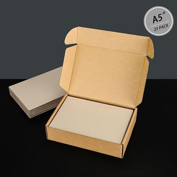 25 Pcs Book Board, Binder Board, Cover Board, Heavy Duty Chipboard for Book Binding, DIY Cardboard (Gray, A5 80PT)-DeskLoop Office