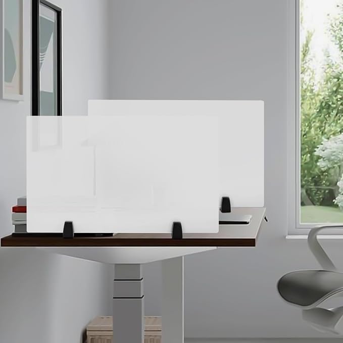 2 Pack Clamp-on Desk Privacy Panels, Frosted Acrylic Desk Dividers - Image 8