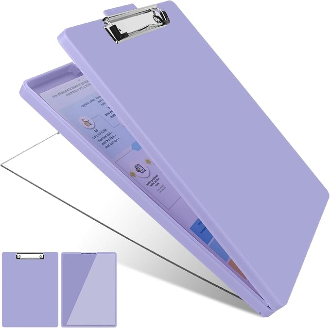 SFLHHDM Clipboard with Storage, Heavy Duty Clip Boards 8.5x11 with 2 Storage by SFLHHDM
