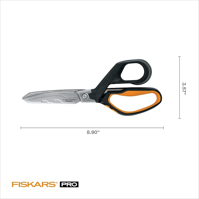 Fiskars PowerArc 8" Shop Shears, Heavy Duty Serrated Stainless Steel Scissors - Image 6