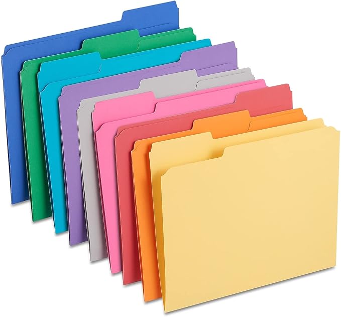 Staples Reinforced File Folders, Letter Size, 1/3‑Cut Tabs, Heavy‑Duty by Staples