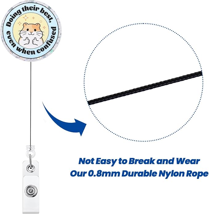 Doing Their Best, Even When Confused Funny Nurse Badge Reel, Cute Hamster - Image 5