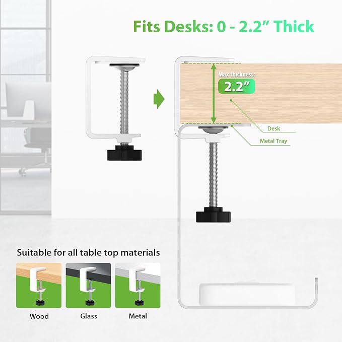 KEEGH 16" Under Desk Cable Management Tray, 2 Pack Desk Cord Organizer Upgrade - Image 7