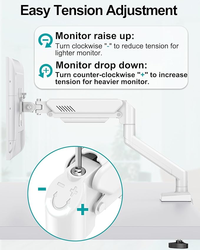 Dual Monitor Desk Mount - Adjustable Monitor Arm for 2 Monitors up to 32 inches/19.8 lbs, Double Monitor Stand VESA Bracket with C-Clamp & Grommet Mounting, Computer Screen Mount, White, Freelift-DeskLoop Office