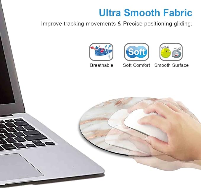 IMAYONDIA Round Mouse Pad, Non-Slip Rubber Base Mousepad - Image 4