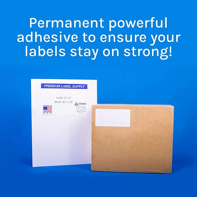 Premium Label Supply White Sticker Address Labels – 2" x 4" – Laser/Inkjet - Image 4
