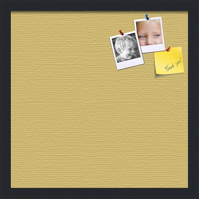 PinPix 16x16 Inch Cork Bulletin Board. This Decorative Framed Pin Board Comes with Honey Pastel Design and a Satin Black Frame. Ideal for Home Office Decor or Message Board (PinPix-1810)-DeskLoop Office