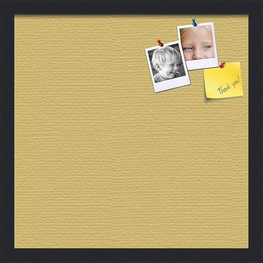 PinPix 16x16 Inch Cork Bulletin Board. This Decorative Framed Pin Board Comes with Honey Pastel Design and a Satin Black Frame. Ideal for Home Office Decor or Message Board (PinPix-1810)-DeskLoop Office