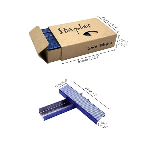 Blue 26/6 Standard Staple Set 12mm Width 1000/Box 4 Boxes/Pack 4000 Count - Image 2