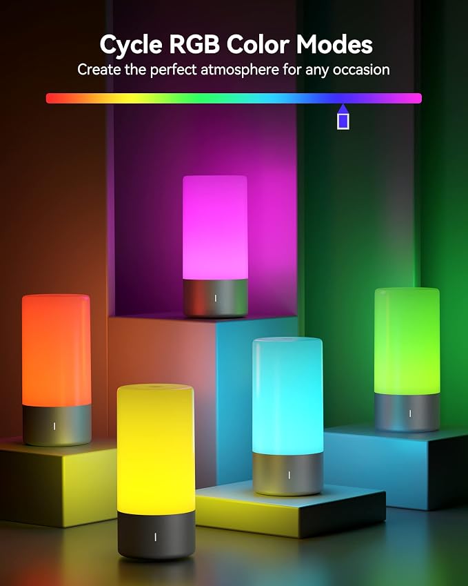 ROOTRO Table Lamp, Bedside Touch Control Lamp - Image 3