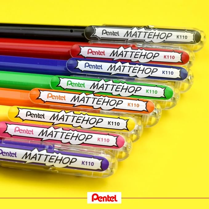 Pentel Matte Hop Original + Sweet Color Ballpoint Pen, 14 Colors K110-V14ST - Image 8