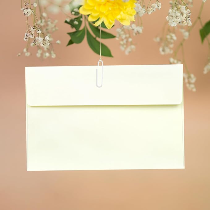 A9 Envelopes Ivory 5.75x8.75 Invitation Envelopes Self Seal Pack of 50 Blank - Image 7