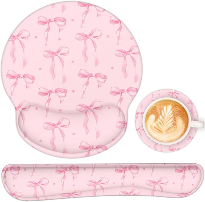 Ergonomic Mouse Pad with Wrist Rest and Keyboard Wrist Rest, Mousepad and Wrist by GJGOO