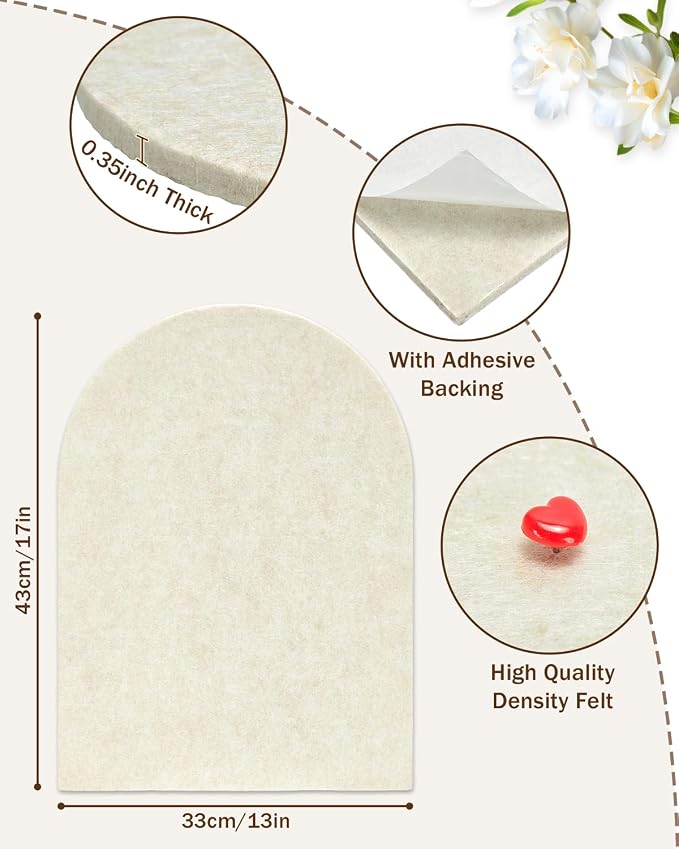 Arched Felt Bulletin Board, Cork Board Alternative - Image 2