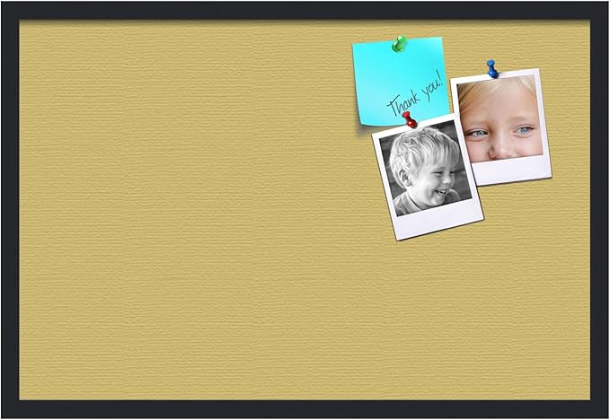 PinPix 30x20 Inch Cork Bulletin Board. This Decorative Framed Pin Board Comes with Honey Pastel Design and a Satin Black Frame. Ideal for Home Office Decor or Message Board (PinPix-1810)-DeskLoop Office