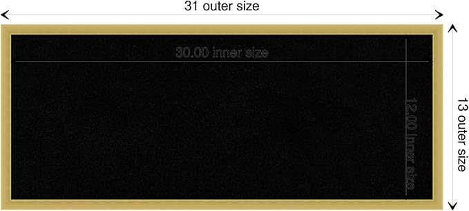 Amanti Art Black Cork Board for Wall, 13x31 Vision Board with Gold Wood Frame, Medium Corkboard Office Decor for Home Organization, Modern Contemporary Corkboard Pinboard to display items for home-DeskLoop Office