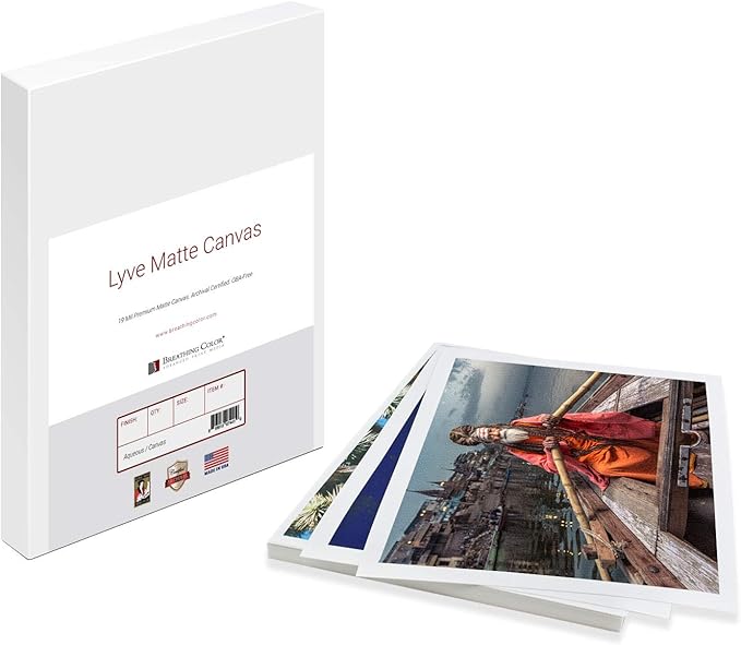 Premium Lyve Matte Canvas Sheets Professionals choice for Archival Inkjet for Use on Epson, Canon and HP printers. 13 inch x 19 inch 25 sheets-DeskLoop Office