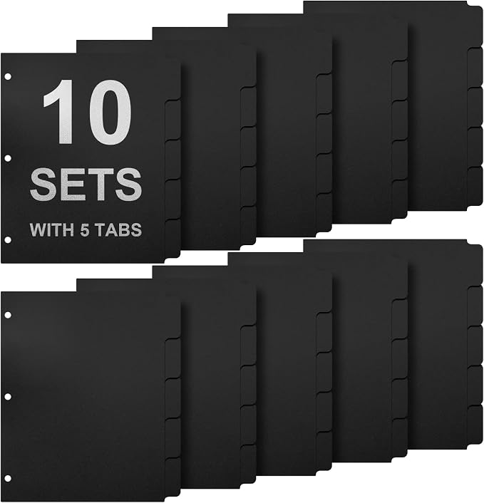 3 Ring Binder Dividers with 5-Tabs by Homakover