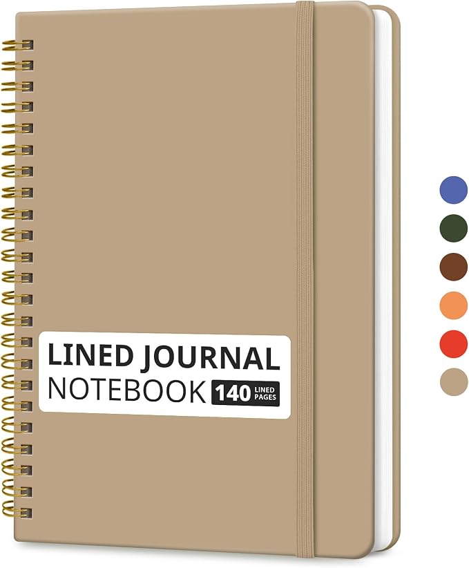 Taja Lined Spiral Journal Notebook by Taja