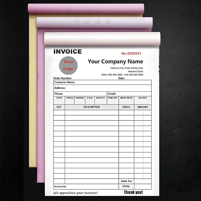 Personalized Invoice Book Custom 2 Part/3 Part Receipt Book Quote Estimate - Image 2