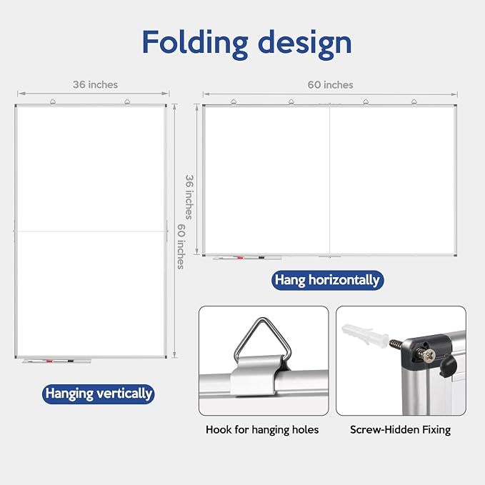 Large Whiteboard, 60 X 36 Inches Big Whiteboard - Image 2