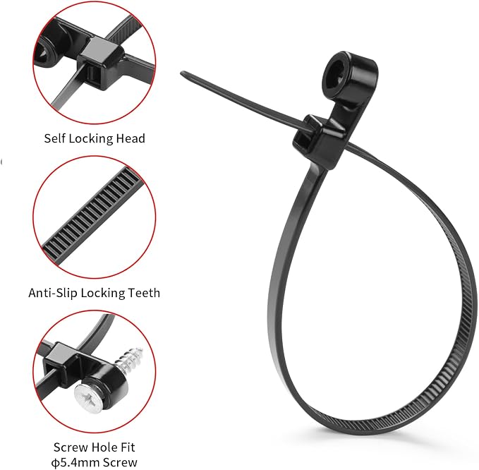 MasiStranth 200 PCS 10 inch Black Zip Ties - Image 4