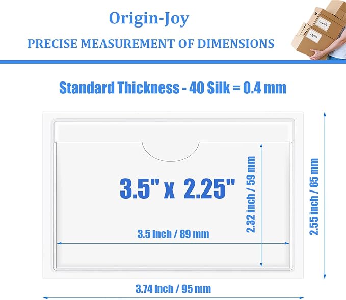 Origin-Joy 50 PCS Self-Adhesive Index Label Pockets - Image 2