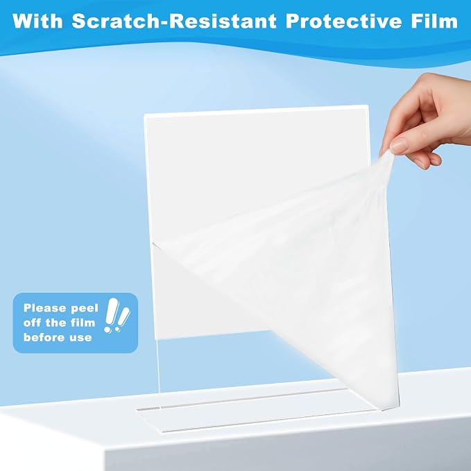 12 Pcs Acrylic Sign Holder 8.5 * 11inch, Slanted Back Sign Holder, Acrylic - Image 4
