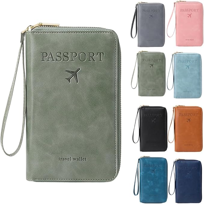 RFID Passport Holder for Wallet, RFID Blocking Document Organizer Clutch Bag by ANYSENTHome