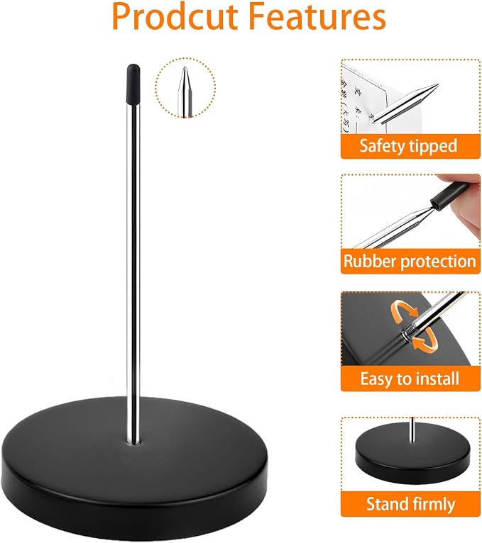 8 PCS Desk Receipt Holder Stainless Steel Receipt Spike 5.5 Inch Check Spindle - Image 3