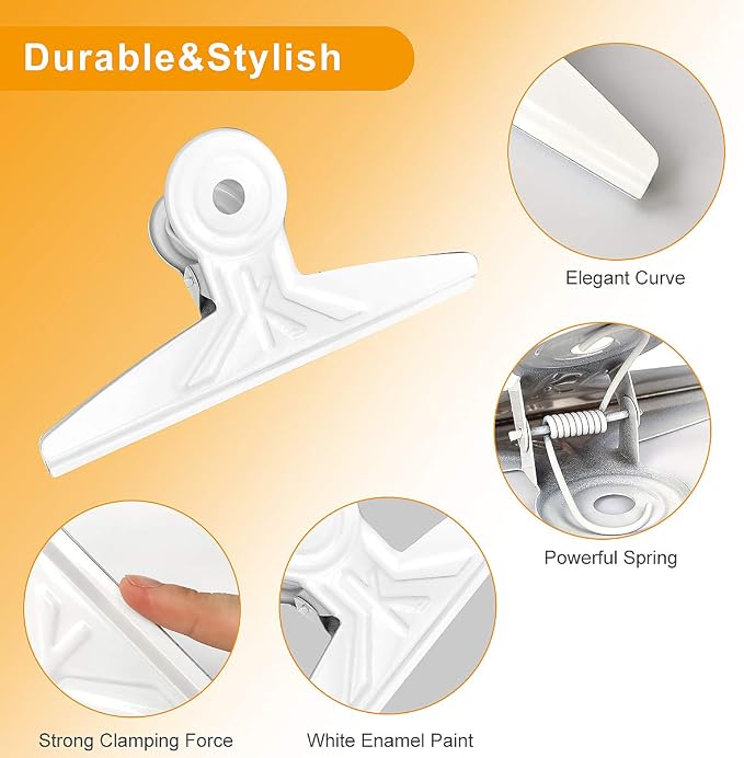 Extra Large Bulldog Clips White - Image 7