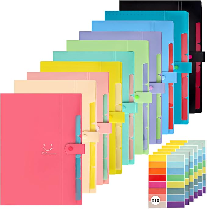 EOOUT 10pcs Expanding File Folders, Folders by EOOUT