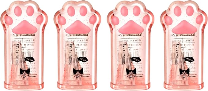 4 Pcs Cute Pink Pencil Sharpener Kawaii Small Manual Cartoon Cat Paw Plastic by Unknown