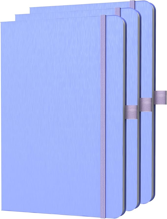 A5 Lined Journal Notebook, 7mm College Ruled Notepad, Journaling for Writing, Work, School, Travel and Note Taking, Hardcover 160 Pages (80 Sheets) 5.79 x 8.3 inches (3 Pack Cornflower Blue)-DeskLoop Office