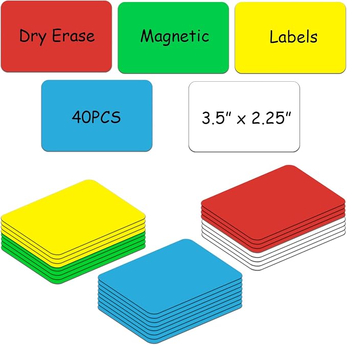 Dry Erase Magnetic Labels, 3.5x2.25 Card Size, Write On Magnets, Teacher Must by MagneticPictureFrameandMagneticLabels