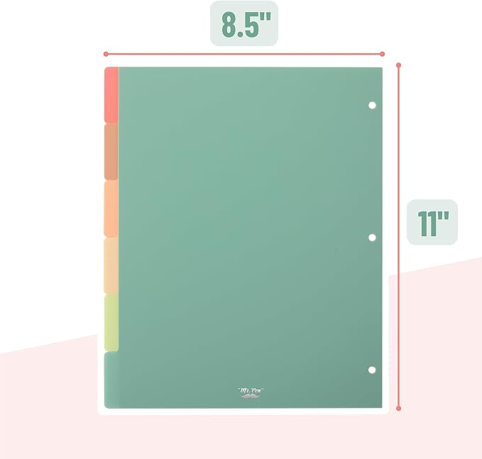 Mr. Pen- Dividers for 3 Ring Binder, 2 Sets, 6 Pack/Set, Binder Dividers - Image 5